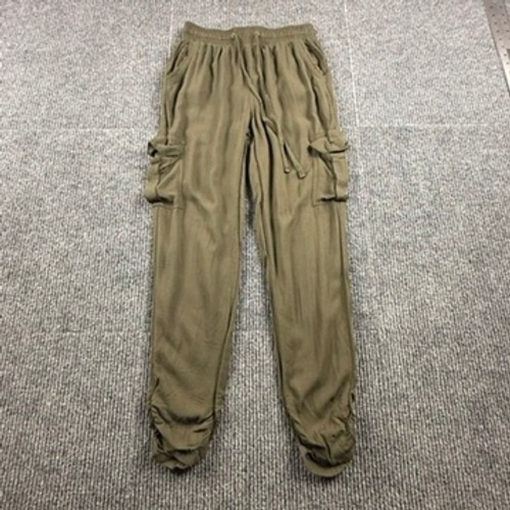 Rewash Olive Green Cargo Jogger Pants Womens Small Rayon Elastic Waist J2210SB71